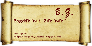 Bogdányi Zénó névjegykártya